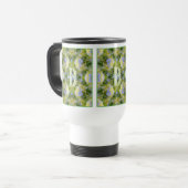 Aangepaste monogram Uw initiële naam Hydrangea blo Reisbeker (Voorkant links)