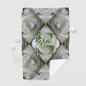 Aangepaste Monogram Uw Initiële Naam Witte Roos Golfhanddoek (Insitu)