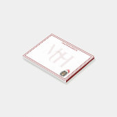 Aangepaste Monogram Vakantie Teckel Santa Hat Post-it® Notes (Schuin)