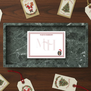 Aangepaste Monogram Vakantie Teckel Santa Hat Post-it® Notes