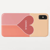 Aangepaste monogram van het Hart Patroon telefoond Case-Mate iPhone Case (Achterkant (horizontaal))