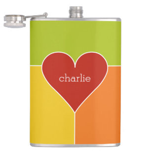 aangepaste monogram van het Heart Pattern-kolf Heupfles