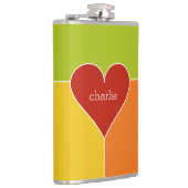 aangepaste monogram van het Heart Pattern-kolf Heupfles (Rechts)