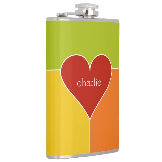 aangepaste monogram van het Heart Pattern-kolf Heupfles (Rechts)