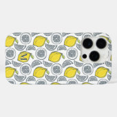 Aangepaste monogram van het Lemon Pattern telefoon Case-Mate iPhone Case (Achterkant (horizontaal))