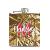 Aangepaste Monogram Verjaardag Gift Vrouw, Bruid,  Heupfles (Voorkant)