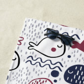 Aangepaste monogram vispatroon badhanddoek (In situ)