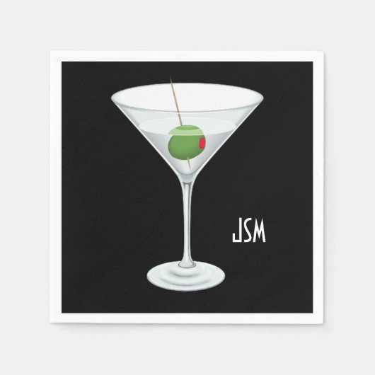 Aangepaste Monogram Vodka Gin Martini Cocktail Dri Servet (Voorkant)