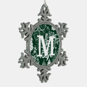 Aangepaste monogram voetsnowflake-kerstversieringe tin sneeuwvlok ornament (Links)