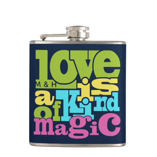 aangepaste monogram voor Magical Love Heupfles (Voorkant)