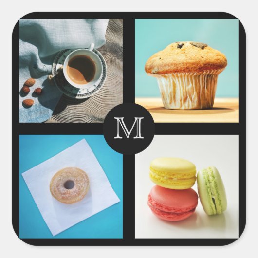 Aangepaste monogram voor volwassenen 2 vierkante sticker (Voorkant)