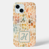 Aangepaste Monogram Waterverf Kleurrijk Case-Mate iPhone Case (Achterkant)