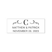 Aangepaste monogram-weddenschappen en datum 	rubberstempel (Afrduk)