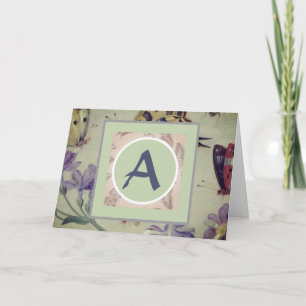 AANGEPASTE MONOGRAM-Wenskaart Kaart