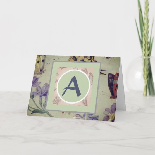 AANGEPASTE MONOGRAM-Wenskaart Kaart (Voorkant)