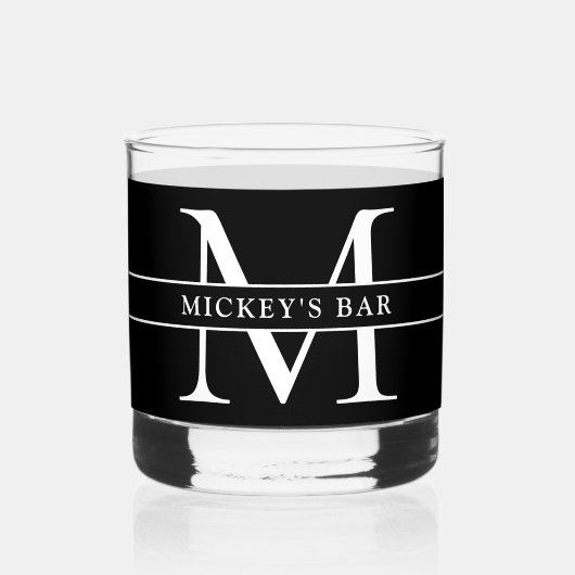 Aangepaste monogram whisky glas (Achterkant)