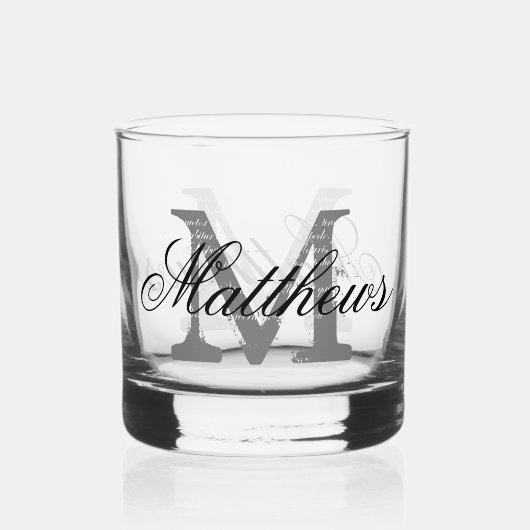 Aangepaste monogram whisky glas cadeau (Achterkant)