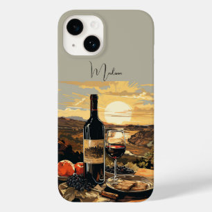 Aangepaste Monogram Wijnliefhebber Case-Mate iPhone 14 Hoesje
