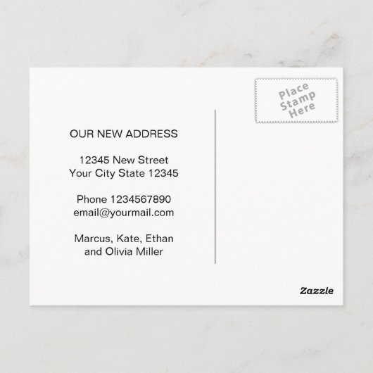 Aangepaste monogram wijziging van adresbewegende b briefkaart (Achterkant)