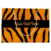 Aangepaste monogram Wilde Ding Tiger Stripes Large Cadeautasje (Achterkant)