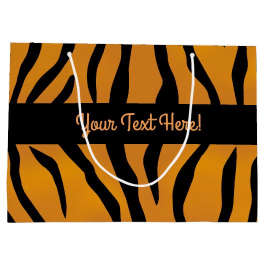 Aangepaste monogram Wilde Ding Tiger Stripes Large Cadeautasje (Achterkant)