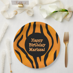 Aangepaste monogram Wilde Ding Tiger Stripes Papieren Bordje