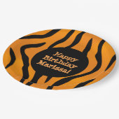 Aangepaste monogram Wilde Ding Tiger Stripes Papieren Bordje (Gekanteld)
