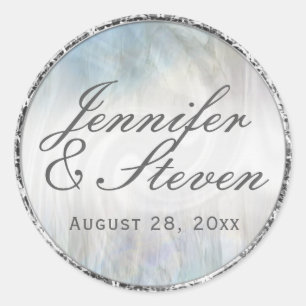 Aangepaste Monogram Zachte Zilveren Afdichting Ronde Sticker