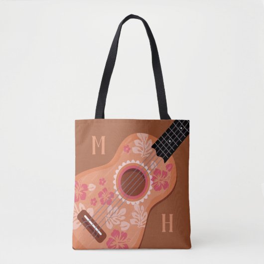 Aangepaste monogram-zakken voor Ukulele Tote Bag (Voorkant)