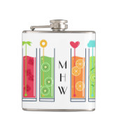 Aangepaste monogram zomersap heupfles (Voorkant)