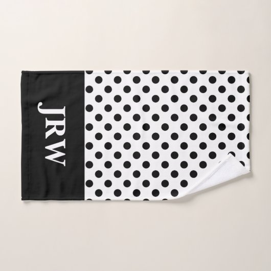 Aangepaste monogram zwarte en witte doekdoekset bad handdoek (Handdoek)
