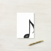 Aangepaste monogram zwarte en witte muzieknoot post-it® notes (Op bureau)