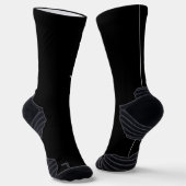 Aangepaste monogram zwarte Golf-thema Crew Socks Sokken (Gebogen)