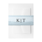Aangepaste Monogrammed Blue Washed Belly Band Uitnodigingen Wikkel (Voorkant Voorbeeld)