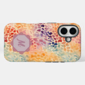 Aangepaste monogrammed elegante Waterverf Case-Mate iPhone Case (Achterkant (horizontaal))