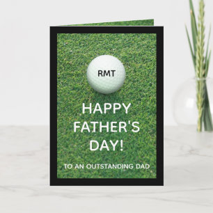 Aangepaste Monogrammed Fathers Day Golf Wenskaart Kaart