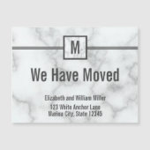 Aangepaste monogrammed Faux Marble Moving Announge (Voorkant)