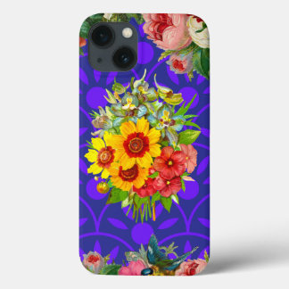 Aangepaste Monogrammed iPhone 13 Hoesje, Floral ho iPhone 13 Hoesje