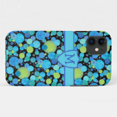 Aangepaste monogrammed iPhone 5 Hoesje Quirky Blue (Achterkant (horizontaal))