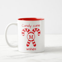 Aangepaste Monogrammed Rood en Wit Candy Cane Wish