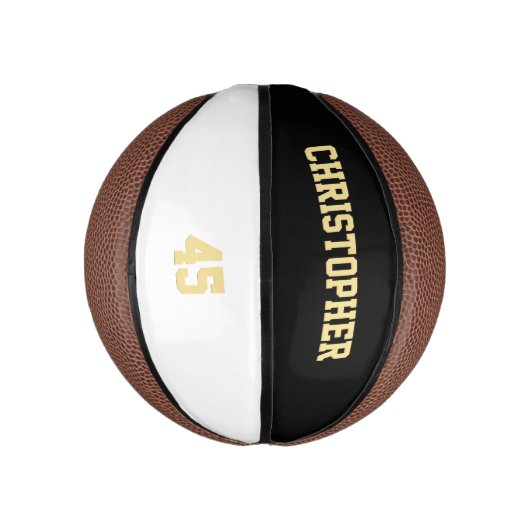 Aangepaste Monogrammed Team Player Club Naam Numme Basketbal (Verticaal)