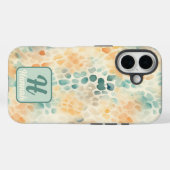 Aangepaste monogrammed waterverf blauw groen geel Case-Mate iPhone case (Achterkant (horizontaal))