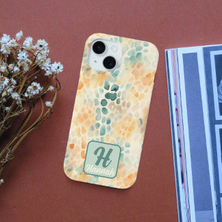 Aangepaste monogrammed waterverf blauw groen geel