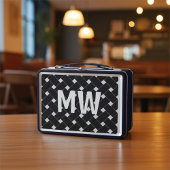 Aangepaste Monogrammed Zwart en Wit Geweven Patroo