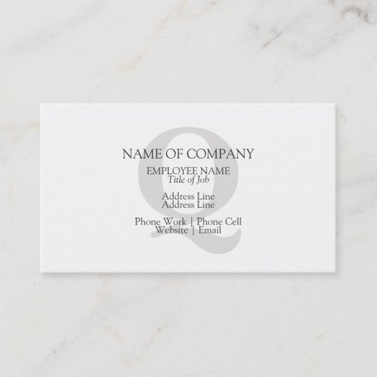 Aangepaste monogrammen - Aangepaste Sjabloon voor  Visitekaartje (Voorkant)