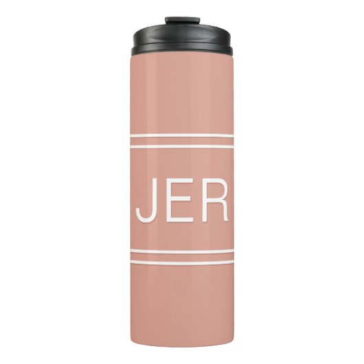 Aangepaste monogrammen Initialen Drinkware Girly P Thermosbeker (Voorkant)