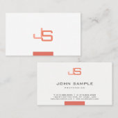 Aangepaste monogrammen Moderne Elegant Sjabloon Visitekaartje (Voorkant / Achterkant)