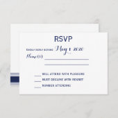 Aangepaste monogrammen Nautical Wedding RSVP Kaart (Voorkant / Achterkant)