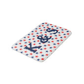 Aangepaste monogrammen patriottische rode en blauw badmat (Gekanteld)