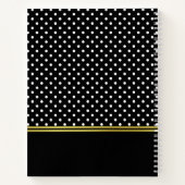 Aangepaste monogrammen zwarte en witte pooldot notitieboek (Achterkant)